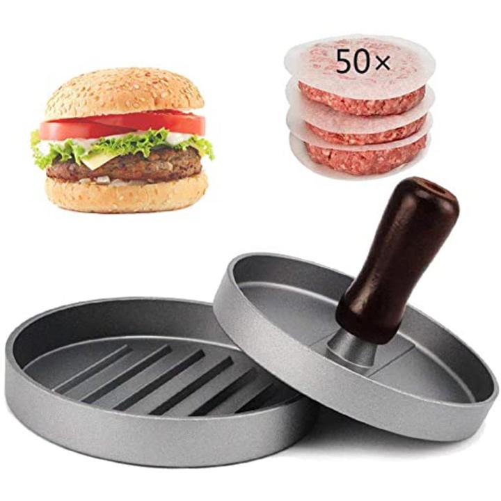 Burger Presser Hamburger Maker Non Stick Aluminium Beef Patty Meat BBQ