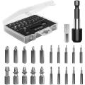 Damaged Screw Extractor Set,22 PCS Stripped Screw Extractor Kit, HSS Broken Screw Remover Set with Bit & Socket Adapter. 