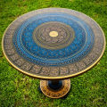 Hand Painted Naqshi Art Round Coffee Table 16" and 18" | Wooden Coffee Table for Home Decor | Portable Naqashi Hand Work Coffee Table for Room Decor. 