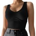 Gym Vest Solid Color y Streetwear Sleeveless Sports Top. 