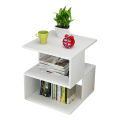 Creative sofa side table bedside table modern end side coffee table with storage shelf living room bedroom furniture in Ready To Assemble Form. 