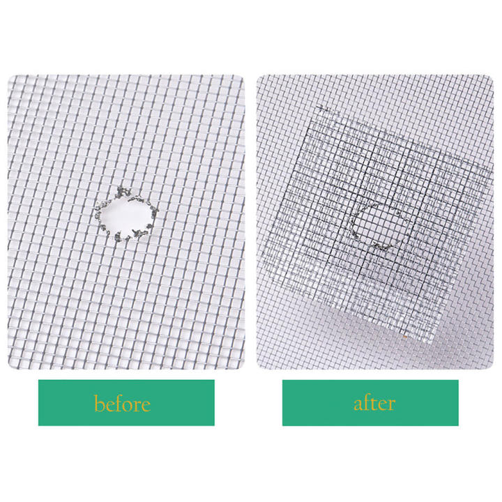 Tape, Waterproof Fiberglass Mesh Covered Repair Kit, Strong Adhesive Window Vinyl Screen Patch Suitable for Covering Holes&Tears Instantly Door Window Screen Repair