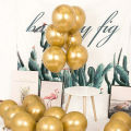 10 pcs Metallic Shining Balloons - Available in Silver, Golden, Blue , Purple , Green , Pink - Best for Birthday, Anniversary, Bridal Shower, Baby Shower and Farewell , Wedding Party Decoration , Thick Pearl Metallic Latex Balloon Helium Supplies. 