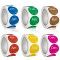 500pcs/roll Round Date Month year Sticker Labels DIY Creative Office Sticky Notes Planner Notebook Index Stationery Stickers. 