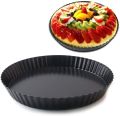 One piece pizza tray, bread cake tray Baking Tray Lace Baking Bottom Mold Household Oven Making Pizza Cake Bread Tray Black 11 inch. 