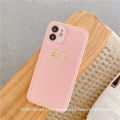 Korea Personalise Name Letters Leather PU Soft Phone Case For iPhone 13 12 11 Pro X XS Max XR 7 8 Plus Luxury Plain Back Cover. 