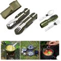 Tour Cutlery Set Folding Cutlery Set 6 In 1 Stainless Steel Camping Set Kitchen Set Table Set Portable Cutlery Set Army Green Small And Portable. 