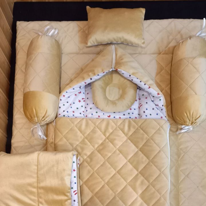 Baby Accessories Baby Nest Wrapper 7 Pcs Velvet  Baby Care with Elegant Style New Born Baby Accessories