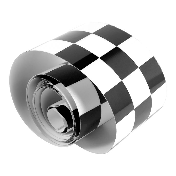 3 inch Black/White Checkered Decal Tape Car motorcycle Bike Sticker
