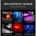 1PCS T10 LED W5W LED WY5W 168 501 2825 COB LED Car License Plate Light Wedge Parking Light Side Door Bulb Instrument Lamp Auto. 