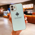 FELMYST With Free Free Lanyard For Realme Narzo Luxury Square Maple Leaf Plating Silicone Mobile Phone Case Electroplated Protector Soft funda Cover For Girl Men. 