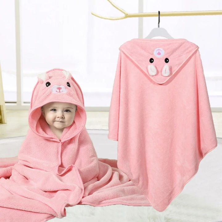 New Cartoon Animal Baby Bath Towel Newborn Girl Boy Wrap Blanket Absorbent Baby Bathrobe Hooded Coral Fleece Bath Towels 0-12 Months