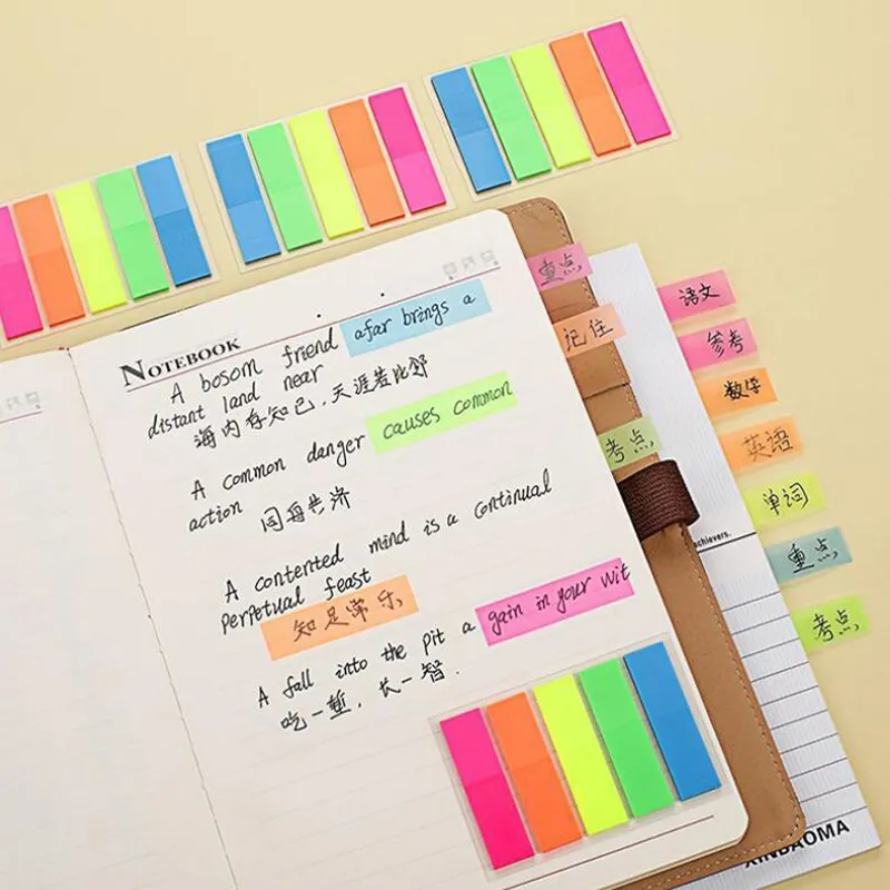 Colorful Sticky Tabs & Page Markers For Books & Files – 200-Piece Set With Ruler