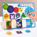 Sensory Board Alarm Clock Educational Wooden Sensory Activity Board  Training Toys for Toddlers. 