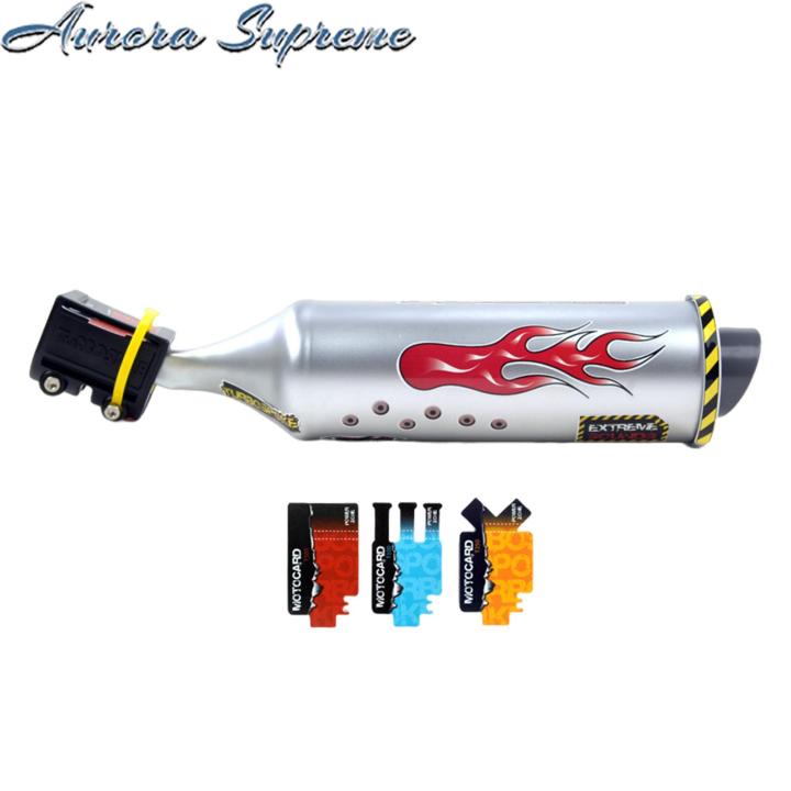 Motorcycle Sound Bike Exhaust Pipe Motorcycle Turbo Sound Exhaust System with 6 Sound Effects for Mtb Road Mountain Bike Bike Accessories for Enhanced Riding Experience Bicycle Exhaust Pipe with 6