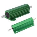 2 Pcs Aluminum Shell Wirewound Resistor Green 100W 100 Ohm & 50W 25 Ohm. 