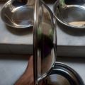 4 Pcs Plain Round Deep Plates Stainless Steel 8 inches. 