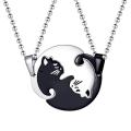 Us Stock Uloveido Matching Cat Necklace Pendant For Men Women Couple Necklace Pendant Stainless Steel Jewelry Sn156. 