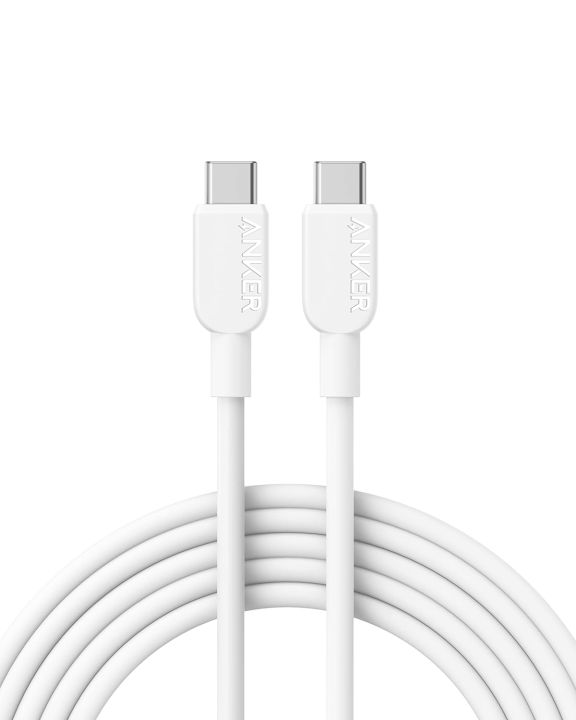Anker 322 NYLON USB-C to USB-C Cable 60W 6ft + White
