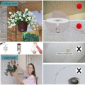 10Pcs Adhesive Ceiling Hooks for Popcorn Concrete Textured Ceiling Wall Surface, No Drilling Self Adhesive Ceiling Hooks Easy Install Easy to Use. 