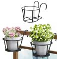 Techmanistan Balcony Railing Fence Outdoor Flower Pot Hanger Stand. 