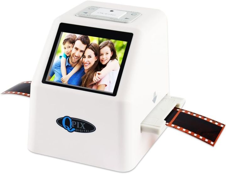 QPIX High Resolution Portable Film Scanner 22MP14MP Scans Slides and Negatives 35mm, 110 Film,126KPK Film and Super 8mm 2.4 LCD Screen Film to Digital Converter ORIGINAL UK STOCK