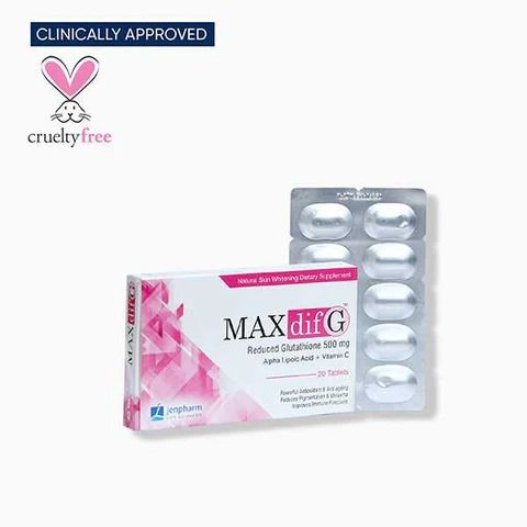 Jenpharm Maxdif G Anti-Aging  Supplement Tablets | Glutathione (500 mg)