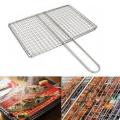 Barbecue,BBQ Grill,Barbeque Sticks,BBQ Stand,Barbecue Grids,Barbeque Grill,Net Basket Roast Grilling Tray Chromium Plated with Wooden Handle for Fish, Meat, Vegetable, Steak,. 