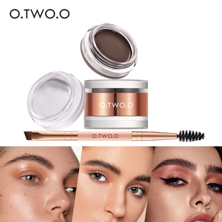 O.TWO.O Eyebrow Tint Soap Pigment Brow Gel With Brush 3 Colors Waterproof Long-lasting Feathery Brow Sculpt Lift Wax for Eyebrow RuoiasR