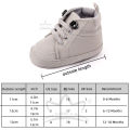 Baby Boy Shoes Solid Color PU Leather  With Shoelace Soft Cotton Non-slip Soled Infant Toddler Shoes Sneakers for Boys Girls 0-3 Years. 