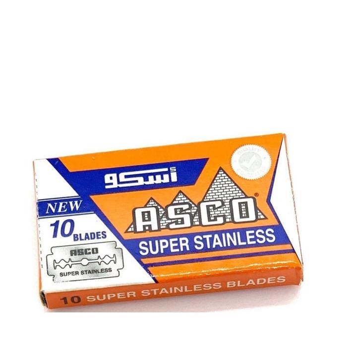 Asco Super Stainless Double Edgee Safety Razor Blades 10x