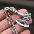 Double Rune Wolf And Raven Slavic Amulets Talismans Viking Odin Handle Axe Necklaces Pendants Norse Vikings Jewelry. 