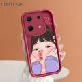 Hontinga for Infinix Note 30 4G 5G Back Cover Cute Girl Pattern Ladder Soft Camera Protection Rubber Phone Case. 