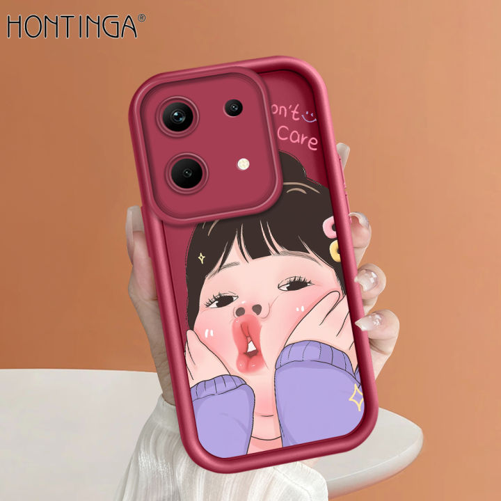 Hontinga for Infinix Note 30 4G 5G Back Cover Cute Girl Pattern Ladder Soft Camera Protection Rubber Phone Case