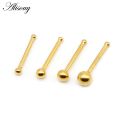 Alisouy 1PC Nose Studs Bar 316L Stainless Steel Ball Nose Piercing Pin Earrings Women Nose Rings Fashion Body Jewelry. 
