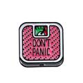 English Letter Don't Panic Weight Scale Badge Collar Brooch Pin Lapel Jewelry. 