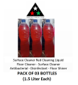 Surface Cleaner Red Cleaning Liquid (1.5 Liter) Floor Cleaner - Surface Cleaner Antibacterial - Disinfectant - Floor Shiner (Pack of 03 Bottles). 