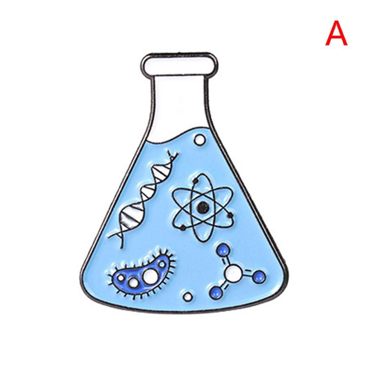 Science Enamel Pin Microscope Beaker Chemical Molecular DNA Brooch Badges