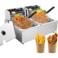 Commercial 12L Electric Dual deep fryer. 