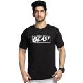 Beast Black Half Sleeve Cotton Print T Shirt For Men. 