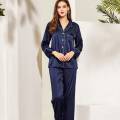 Hot Sexy Silk Night Suit For Women and Girls - Silky Satin Womens Pajama Sets Button Down Sleepwear Loungewear - Night Dress Nighty with Shirt and Trouser by MidNight Vibes. 