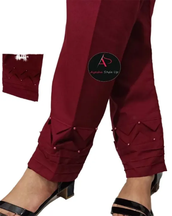 Cotton%20Trousers%20for%20Women%20&%20Girls%20-%20Plain,%20Comfortable,%20Elastic%20Waist%20Cotton%20Trousers%20For%20Women%20Ladies%20Girls%20Stitched%20with%20Stylish%20Bottom%20Design%20-%20Image%203