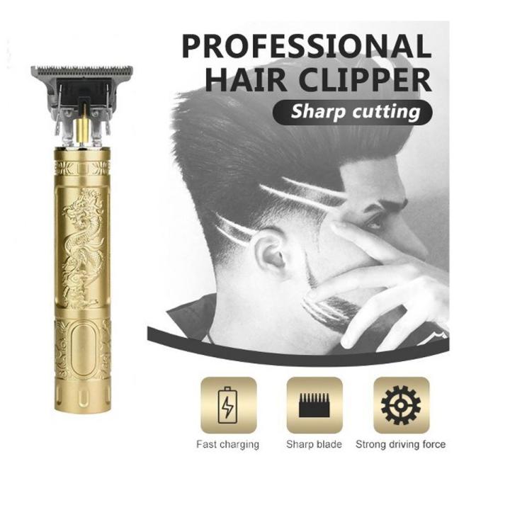 Professional Vintage Dragon Style Trimmer For Men , T9 Hair Trimmer And Clipper , USB Rechargeable T9 Hair Trimmer , Vintage T9 Electric Cordless Hair Cutting Machine Professional Hair Barber Trimmer For Men Clipper Shaver Beard Lighter