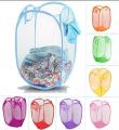New Laundry Hamper Mesh Fabric for Ventilation Fold able Storage Pop up Clothes Basket.. 