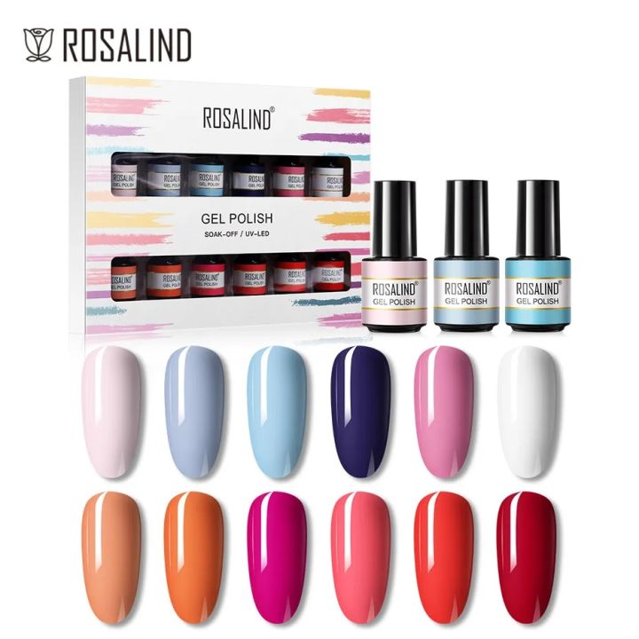 ROSALIND New Gel Nail Polish Set Hybrid Gel Varnishes Nail Kit For Manicure Design Nail Art Semi Permanent Nail Gel Polish Set