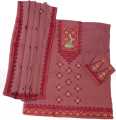 Commondo Purple Color 3 Piece Unstitch Sindhi Embroidery Suit/Traditional Suit/Sindhi Embroidery/Aari Embroidery Machine. 