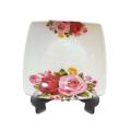 8 Inch Melamine Dinner Plates - Set of 6 Small Melamine Plates - Square Shape. 