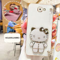 VRQR 3D Folding Bracket Case For Samsung j7 Prime Back Cover Cute mirror Cat Phone Cover With Long lanyard Samsung J5 Prime j6 j5 Plus. 