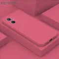 Hontinga for OPPO A96 4G Back Cover Simple Candy Color Square Edge Liquid Silicone Phone Case. 