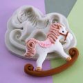 Multiuse Rocking Horse Shape Silicone Mold kids toy horse shape Fondant Silicone Mold for Cakes Decoration, horse Shape Creative Decorative Silicone Craft Mould Tool Baking Tool. 